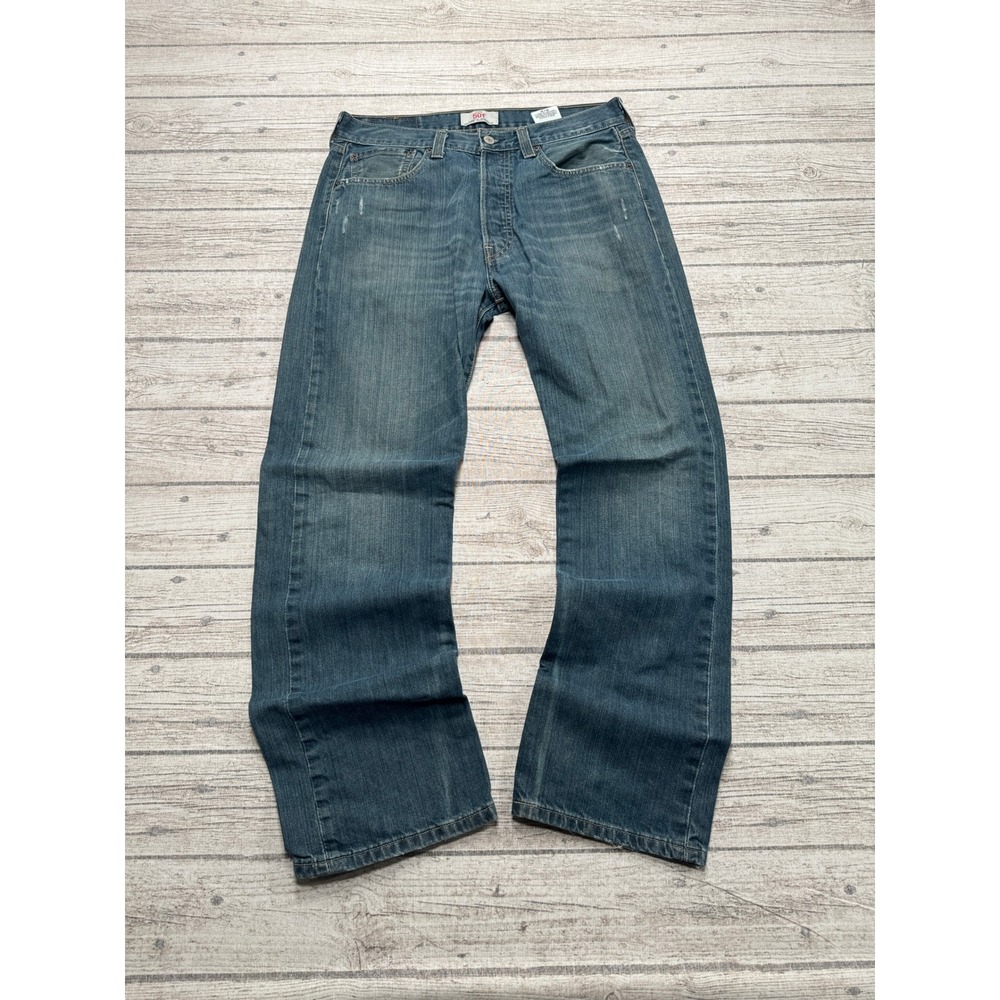 Y2K Levi's 501 Jeans Mens 32x30 Blue Denim Button Fly Straight Leg High Rise Fit